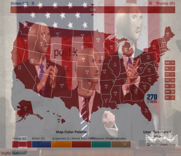 The 2020 United States Election Winner. (Real election results) | made w/ Imgflip meme maker