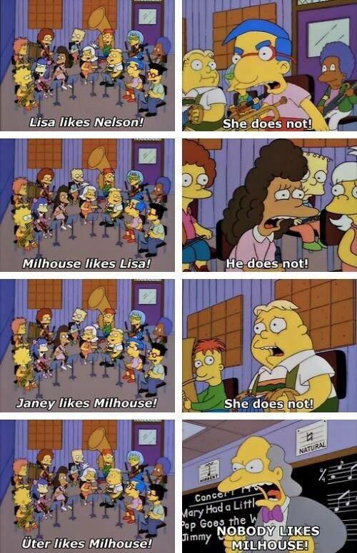 Nobody likes Milhouse Blank Meme Template