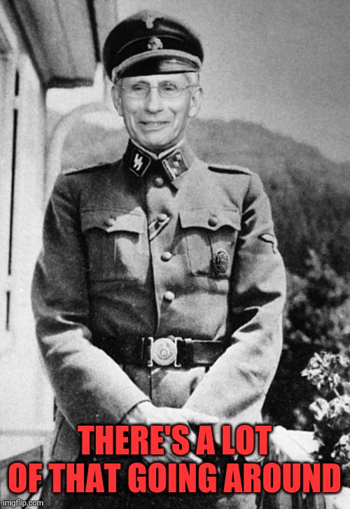 Josef (Fauci)Mengele | THERE'S A LOT OF THAT GOING AROUND | image tagged in josef fauci mengele | made w/ Imgflip meme maker