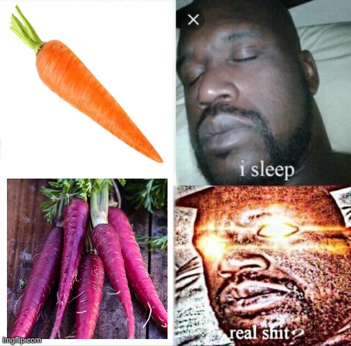 carrot. | image tagged in memes,sleeping shaq,carrots,purple carrot | made w/ Imgflip meme maker