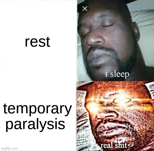 the funni | rest; temporary paralysis | image tagged in memes | made w/ Imgflip meme maker