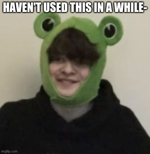 Frogbo | HAVEN'T USED THIS IN A WHILE- | image tagged in frogbo | made w/ Imgflip meme maker