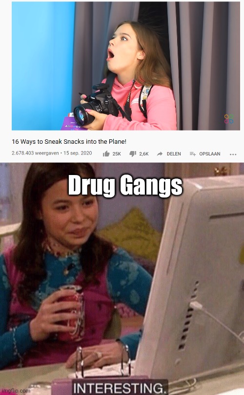 Sometimes there are few Interesting videos | Drug Gangs | image tagged in icarly interesting | made w/ Imgflip meme maker