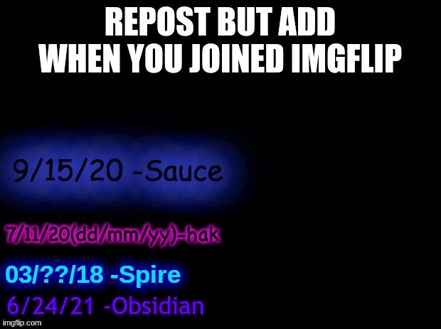 6/24/21 -Obsidian | image tagged in repost | made w/ Imgflip meme maker
