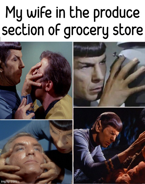 Feeling up the produce. | My wife in the produce section of grocery store | image tagged in feelings,touching | made w/ Imgflip meme maker