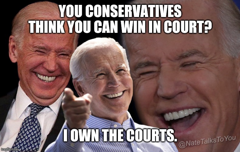 Our justice system is compromised. | YOU CONSERVATIVES THINK YOU CAN WIN IN COURT? I OWN THE COURTS. | image tagged in memes | made w/ Imgflip meme maker