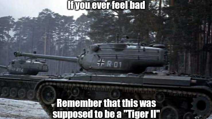It is in fact, an M47 Patton | If you ever feel bad; Remember that this was supposed to be a "Tiger II" | made w/ Imgflip meme maker