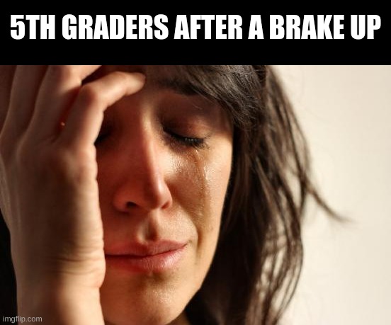 First World Problems | 5TH GRADERS AFTER A BRAKE UP | image tagged in memes,first world problems | made w/ Imgflip meme maker