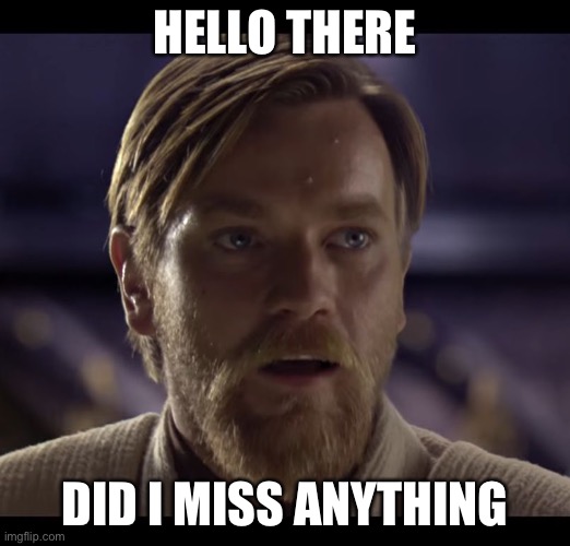 Hello there | HELLO THERE; DID I MISS ANYTHING | image tagged in hello there | made w/ Imgflip meme maker