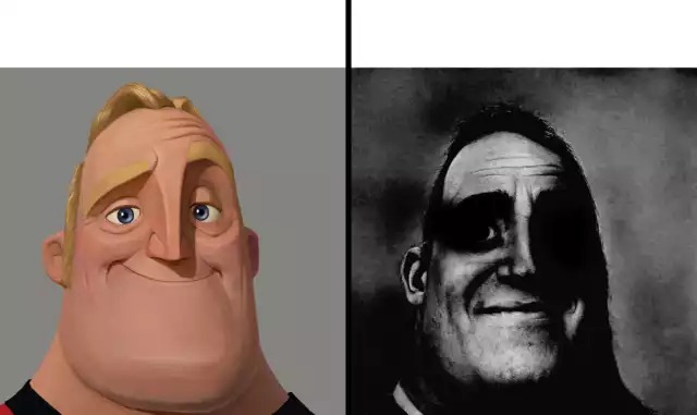 High Quality Traumatized Mr. Incredible Blank Meme Template