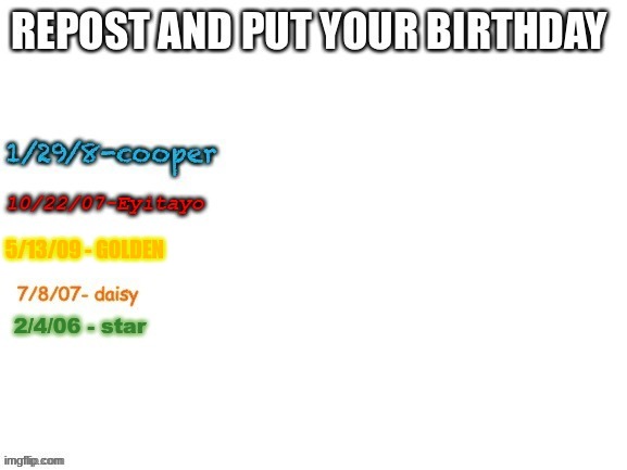 Repost | 5/13/09 - GOLDEN | image tagged in repost | made w/ Imgflip meme maker