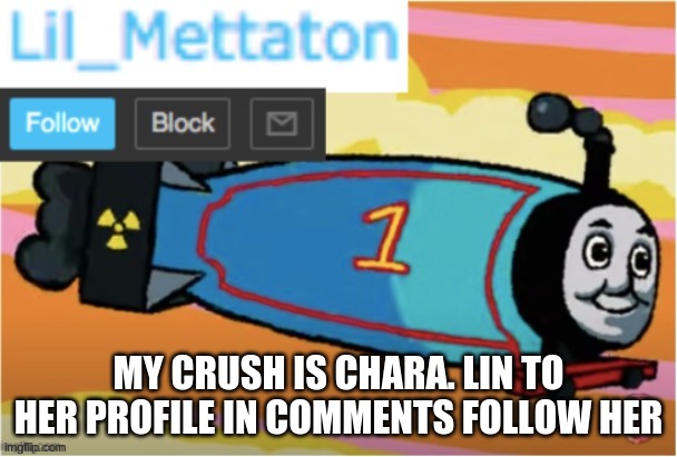 my temp | MY CRUSH IS CHARA. LIN TO HER PROFILE IN COMMENTS FOLLOW HER | image tagged in my temp | made w/ Imgflip meme maker