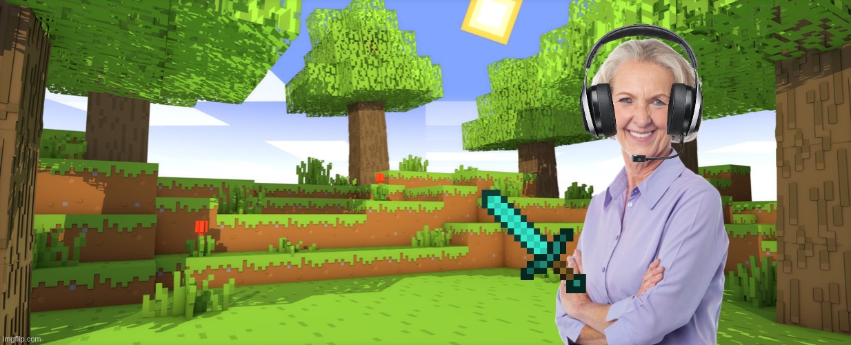 Gramma discovered Minecraft | image tagged in minecraft | made w/ Imgflip meme maker