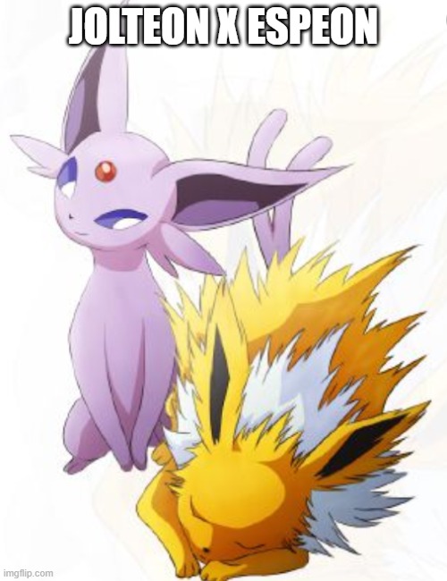 shipping eeveelutions part 1 | JOLTEON X ESPEON | image tagged in jolteon x espeon | made w/ Imgflip meme maker