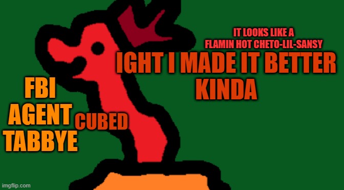 eh | IGHT I MADE IT BETTER
KINDA | image tagged in my trash temp of cubedness | made w/ Imgflip meme maker