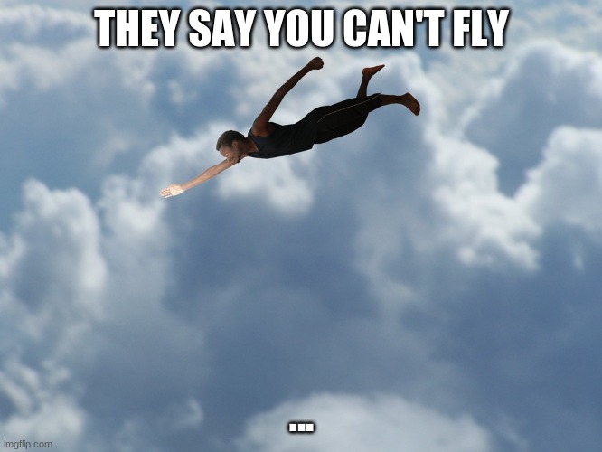 ... | THEY SAY YOU CAN'T FLY; ... | image tagged in funny memes | made w/ Imgflip meme maker