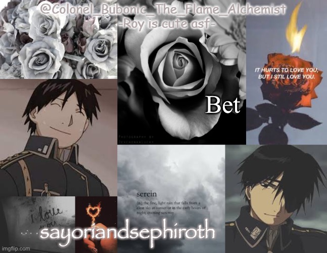 Another temp of Roy being cute asf | Bet; sayoriandsephiroth | image tagged in another temp of roy being cute asf | made w/ Imgflip meme maker
