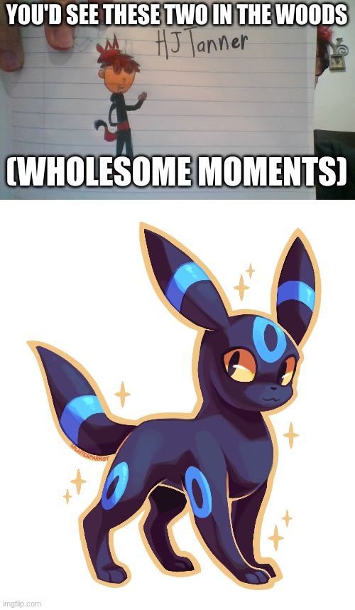 I haven't done one of these in a while so... Pokemon Rp? Hj's pokemon was made thanks to Kawaii so go show her some care :> | YOU'D SEE THESE TWO IN THE WOODS; (WHOLESOME MOMENTS) | image tagged in roleplaying,pokemon | made w/ Imgflip meme maker