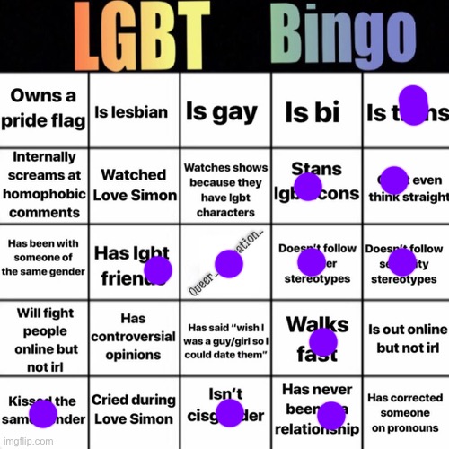 Eh Why Not? Pt. 2 | image tagged in lgbtq bingo | made w/ Imgflip meme maker