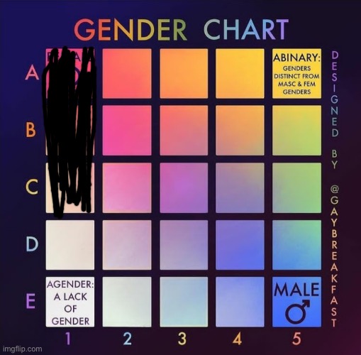 I almost always feel like a girl, and label myself as such. But sometimes, if I really think about it, I feel more agender. | image tagged in gender chart | made w/ Imgflip meme maker