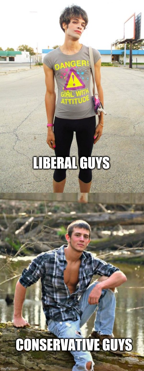 Some guys just need to get out of the city | LIBERAL GUYS; CONSERVATIVE GUYS | image tagged in guys,conservatives,liberals | made w/ Imgflip meme maker