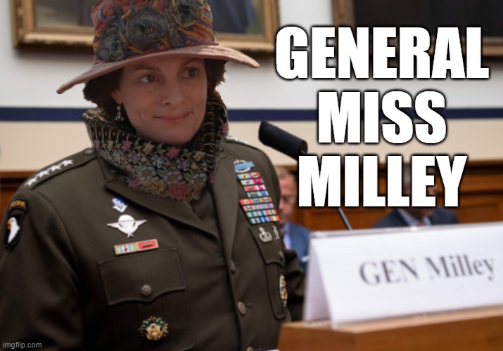 General Miss MIlley | GENERAL MISS MILLEY | image tagged in general milley,miss millie,the color purple,memes | made w/ Imgflip meme maker
