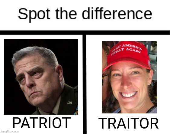 Spot the difference | TRAITOR; PATRIOT | image tagged in spot the difference,patriot,traitor | made w/ Imgflip meme maker