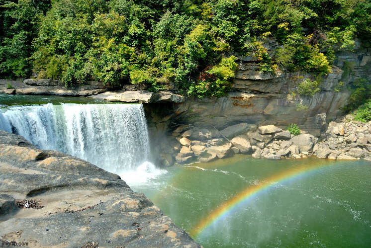 Cumberland Falls | image tagged in waterfall | made w/ Imgflip meme maker