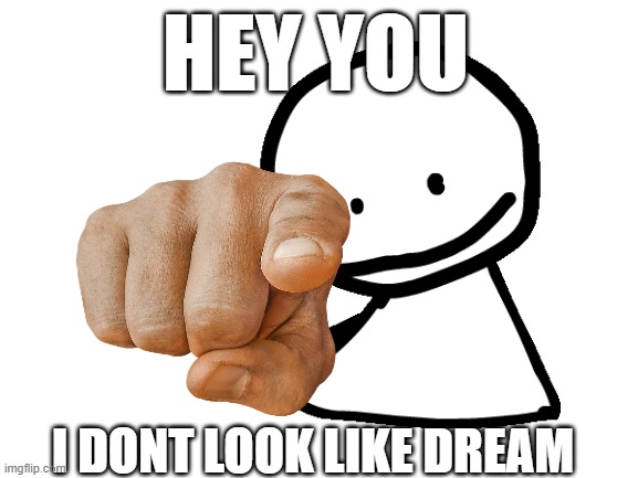 HEY YOU; I DONT LOOK LIKE DREAM | image tagged in friday night funkin,hey you,bob | made w/ Imgflip meme maker