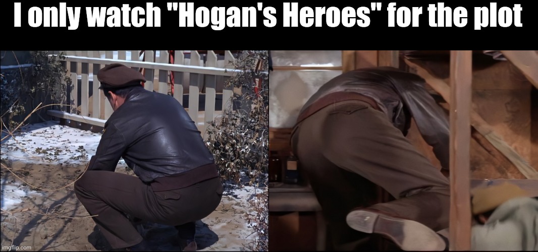 I only watch "Hogan's Heroes" for the plot | I only watch "Hogan's Heroes" for the plot | image tagged in memes,hogan's heroes,colonel hogan,robert hogan,hogan,bob crane | made w/ Imgflip meme maker