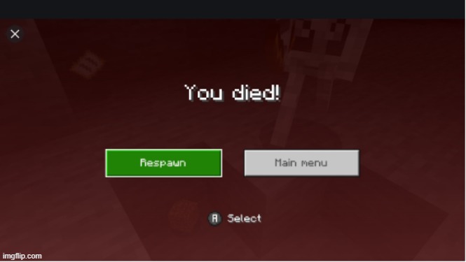 you died minecraft | image tagged in you died minecraft | made w/ Imgflip meme maker