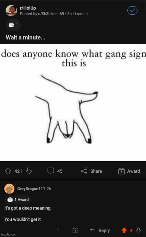 gang sign | made w/ Imgflip meme maker