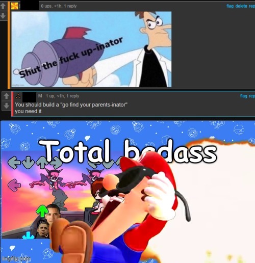 It was on this stream, it was Lucid who made the roast | image tagged in mario plays fnf  total badass | made w/ Imgflip meme maker