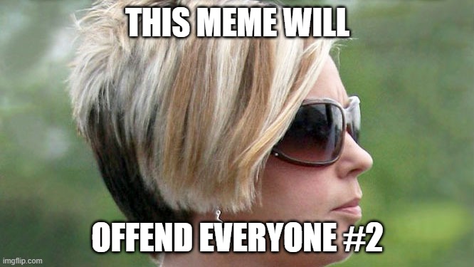 This meme will offend anyone #2 |  THIS MEME WILL; OFFEND EVERYONE #2 | image tagged in karen | made w/ Imgflip meme maker