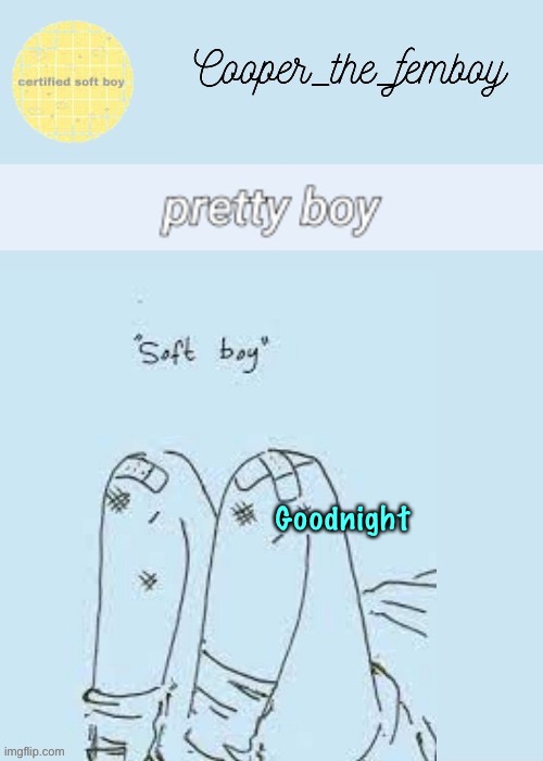 Soft boy | Goodnight | image tagged in soft boy | made w/ Imgflip meme maker