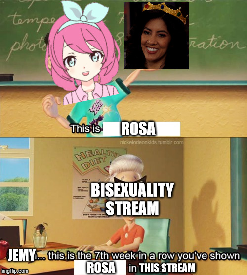 Lol I love Rosa so much |  ROSA; BISEXUALITY STREAM; JEMY; ROSA; THIS STREAM | image tagged in sheen's show and tell | made w/ Imgflip meme maker