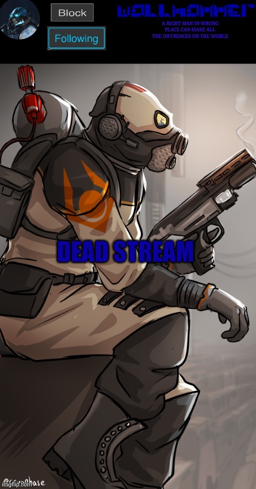 wallhamer | DEAD STREAM | image tagged in wallhamer | made w/ Imgflip meme maker