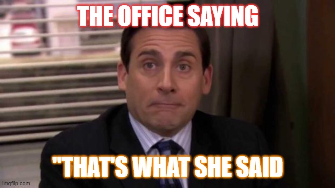 Thats what she said | THE OFFICE SAYING; "THAT'S WHAT SHE SAID | image tagged in thats what she said | made w/ Imgflip meme maker