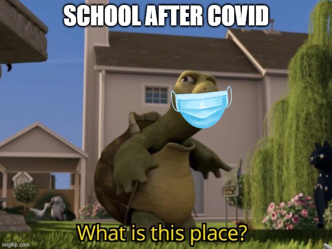 What is this place | SCHOOL AFTER COVID | image tagged in what is this place | made w/ Imgflip meme maker