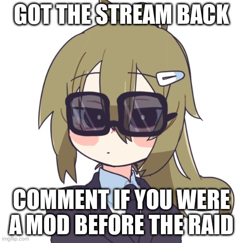 m a f i a | GOT THE STREAM BACK; COMMENT IF YOU WERE A MOD BEFORE THE RAID | image tagged in m a f i a | made w/ Imgflip meme maker