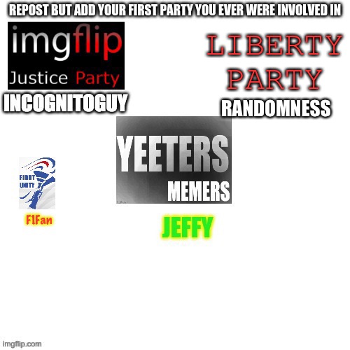 LIBERTY PARTY; RANDOMNESS | made w/ Imgflip meme maker