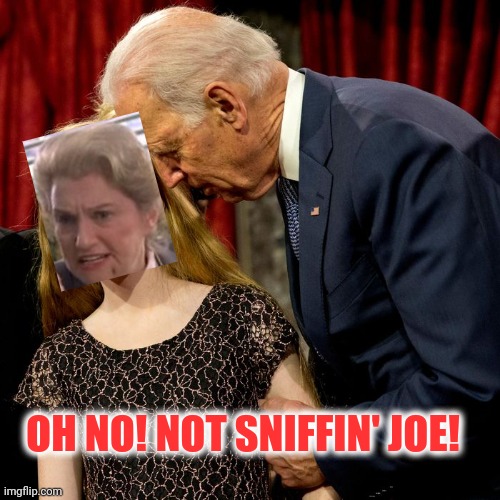 Biden Sniff | OH NO! NOT SNIFFIN' JOE! | image tagged in biden sniff | made w/ Imgflip meme maker
