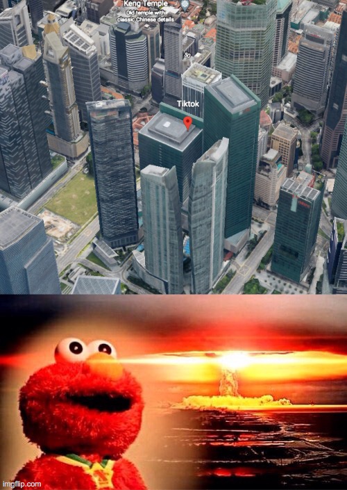 death to tiktok | image tagged in elmo nuclear explosion | made w/ Imgflip meme maker