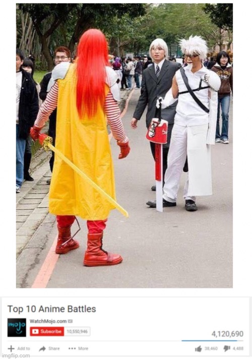 This was stolen from reddit | image tagged in top 10 anime battles | made w/ Imgflip meme maker