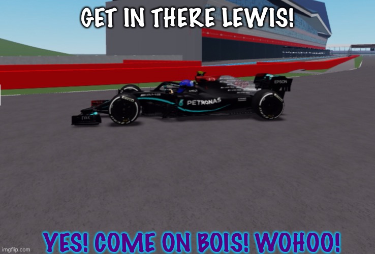 #Blessed took the chequered flag at his home race. Playoff Round 9: Britain | GET IN THERE LEWIS! YES! COME ON BOIS! WOHOO! | image tagged in lewis hamilton,f1,silverstone,uk,playoffs | made w/ Imgflip meme maker