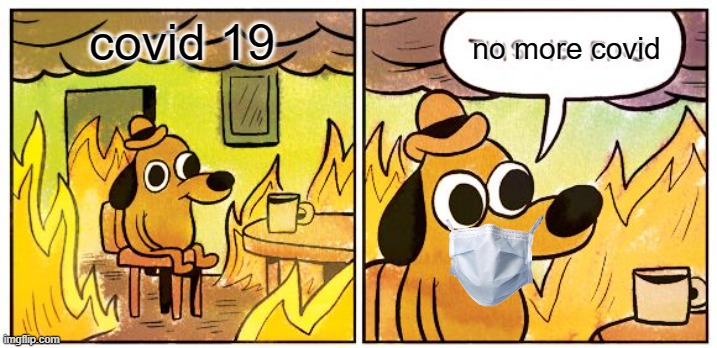 This Is Fine | covid 19; no more covid | image tagged in memes,this is fine | made w/ Imgflip meme maker