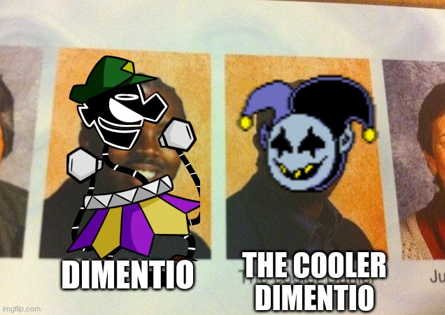 The Cooler Daniel | THE COOLER DIMENTIO; DIMENTIO | image tagged in the cooler daniel | made w/ Imgflip meme maker