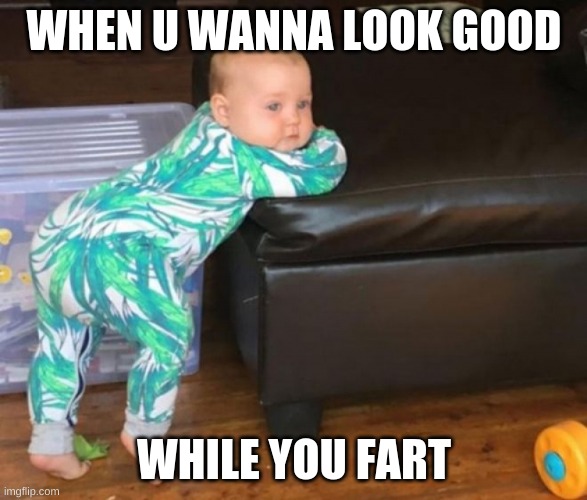 Du bebe | WHEN U WANNA LOOK GOOD; WHILE YOU FART | image tagged in du bebe | made w/ Imgflip meme maker