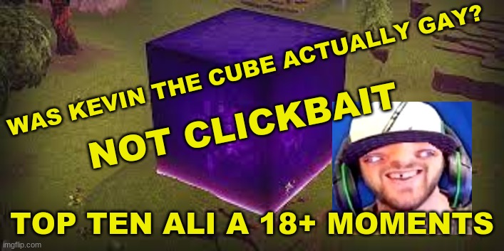 CLICKBai90;ajodsi | WAS KEVIN THE CUBE ACTUALLY GAY? NOT CLICKBAIT; TOP TEN ALI A 18+ MOMENTS | image tagged in 69 | made w/ Imgflip meme maker