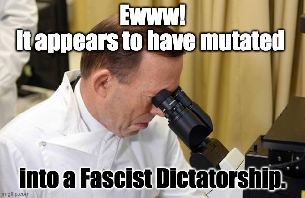 Well, that didn't take long |  Ewww!
It appears to have mutated; into a Fascist Dictatorship. | image tagged in american politics | made w/ Imgflip meme maker